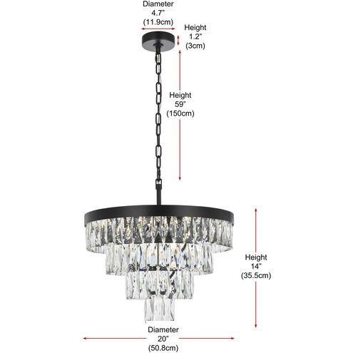 Josephine 10 Light 20 inch Black Chandelier Ceiling Light