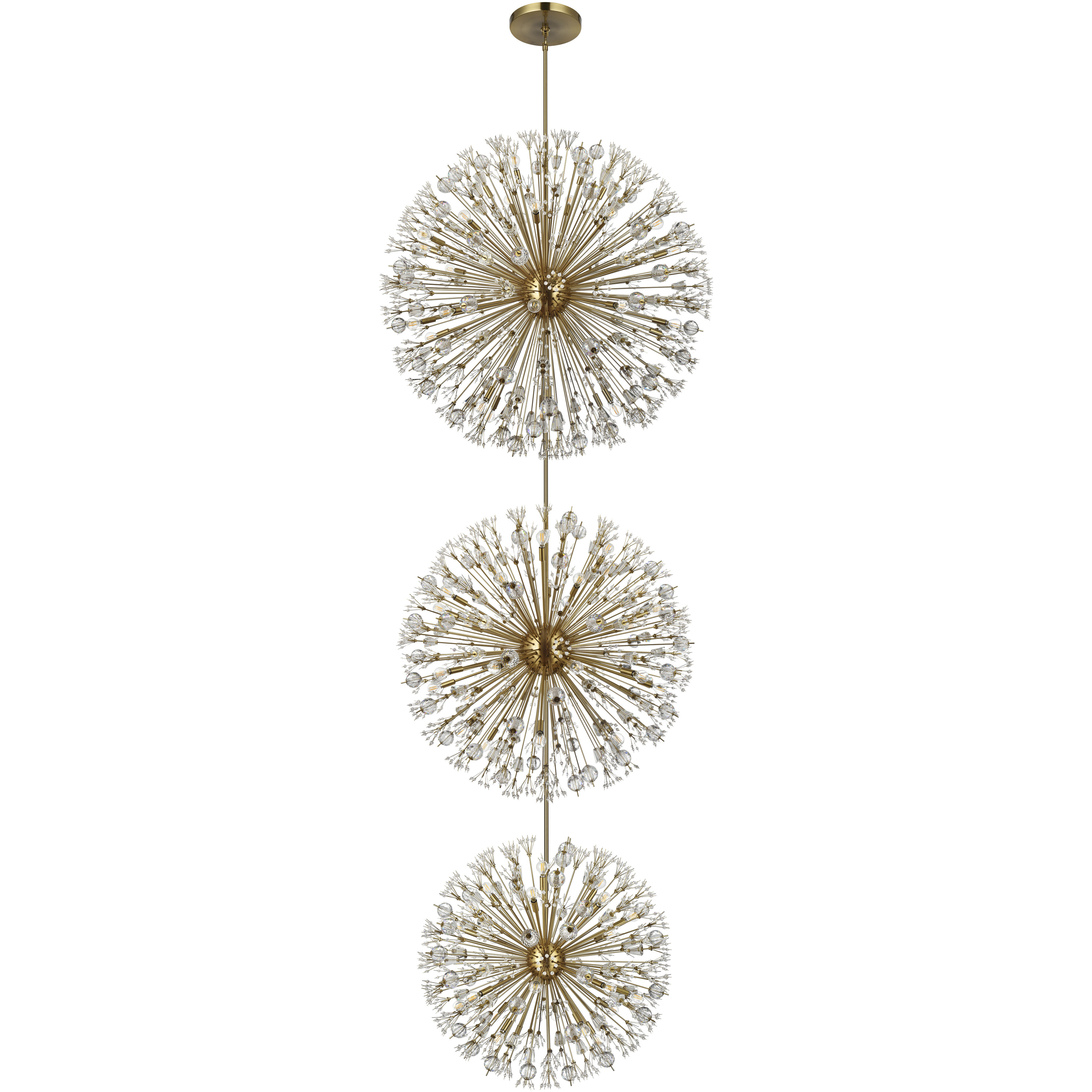 Vera 90 Light 50 inch Satin Gold Chandelier Ceiling Light