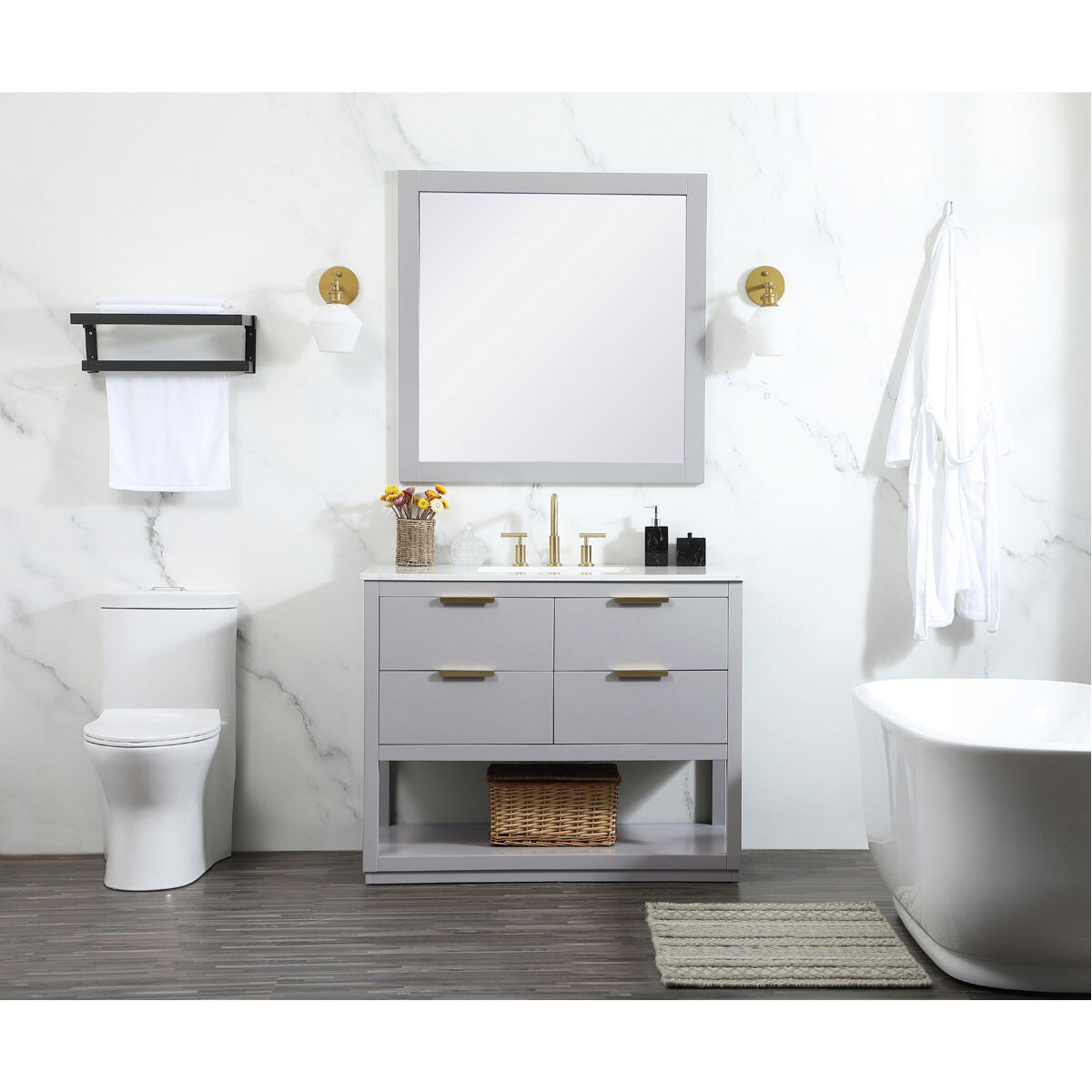 Larkin 42 X 22 X 34 inch Grey Vanity Sink Set