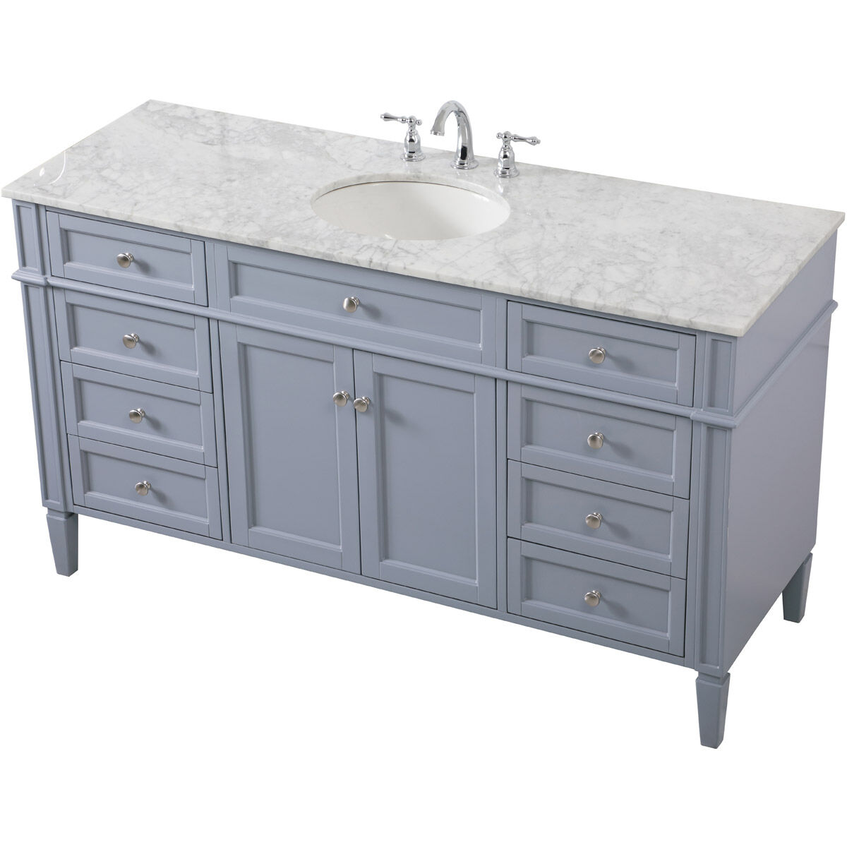 Park Avenue 60 X 22 X 35 inch Grey Vanity Sink Set