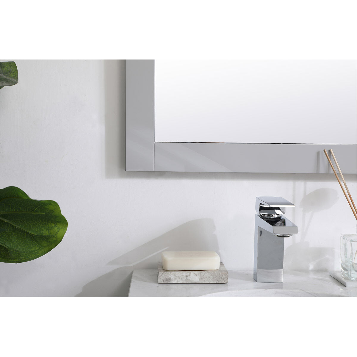 Aqua 32 X 18 inch Grey Wall Mirror in Gray
