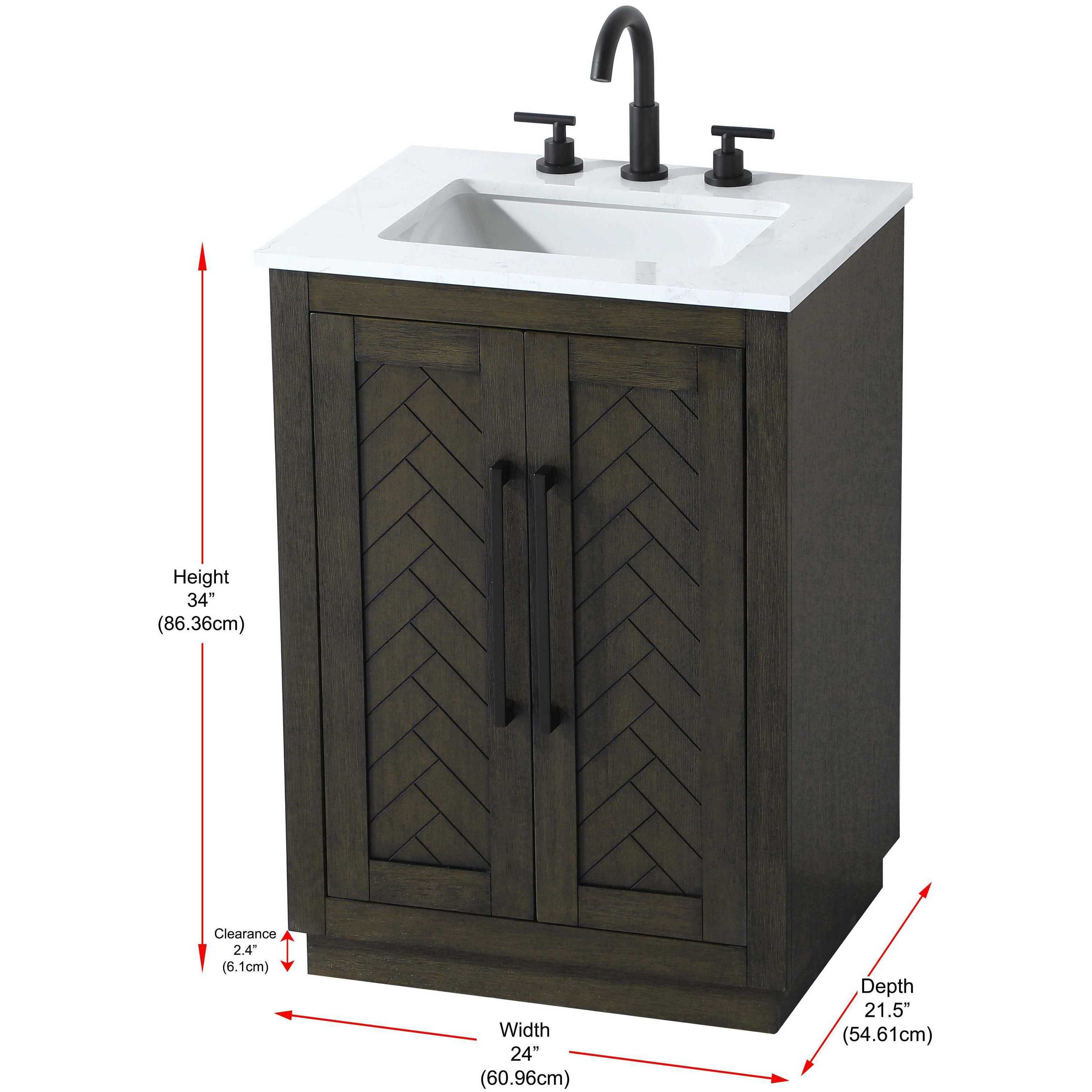 Chase 24 X 34 inch Chocolate Oak Bathroom Vanity Cabinet