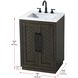 Chase 24 X 34 inch Chocolate Oak Bathroom Vanity Cabinet