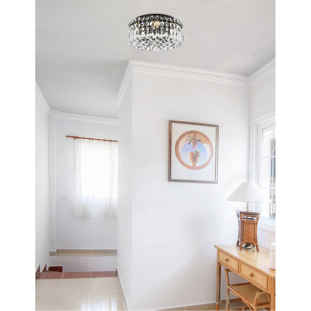 Maxime 4 Light 12 inch Black and Clear Flush Mount Ceiling Light