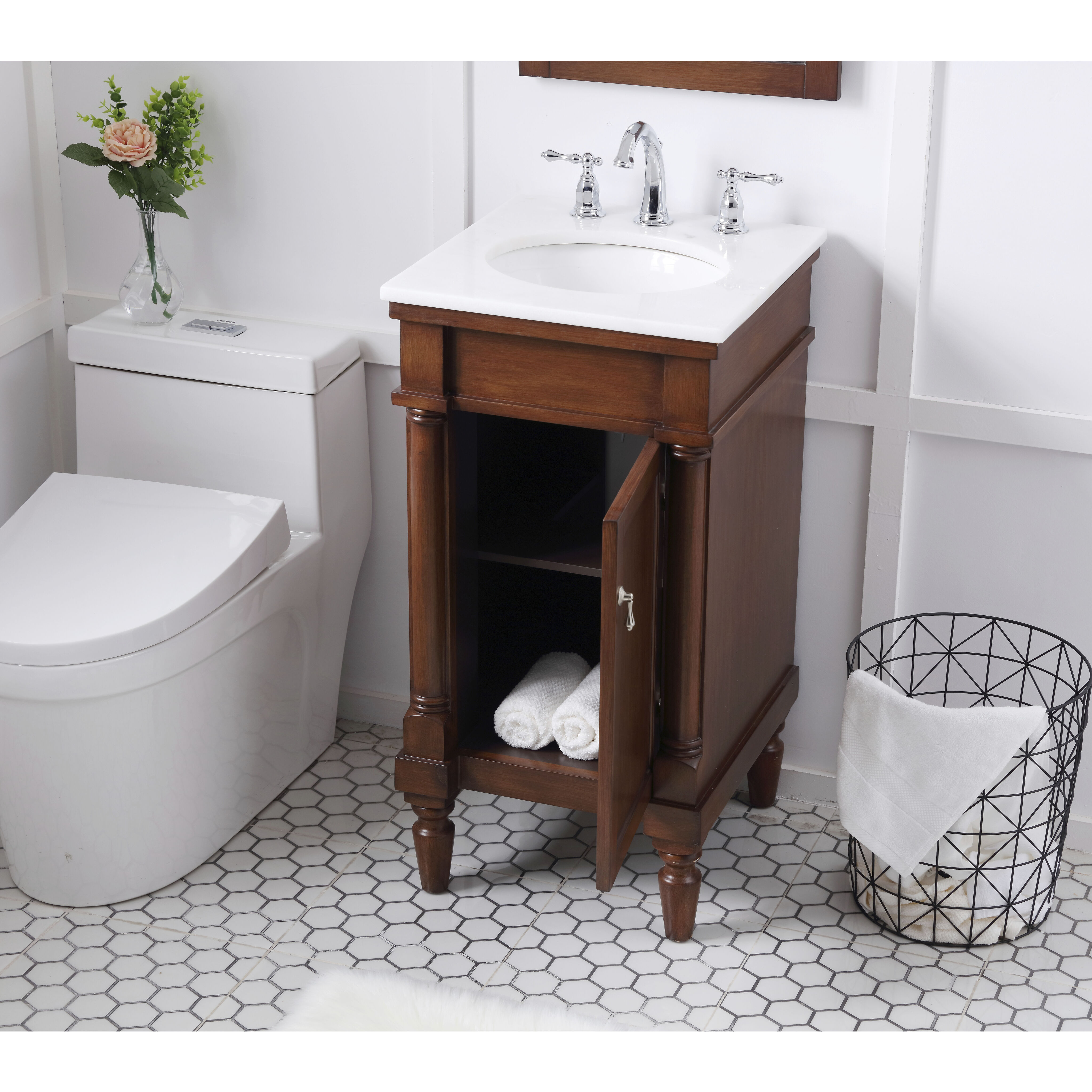 Lexington 19 X 18 X 35 inch Walnut Vanity Sink Set 