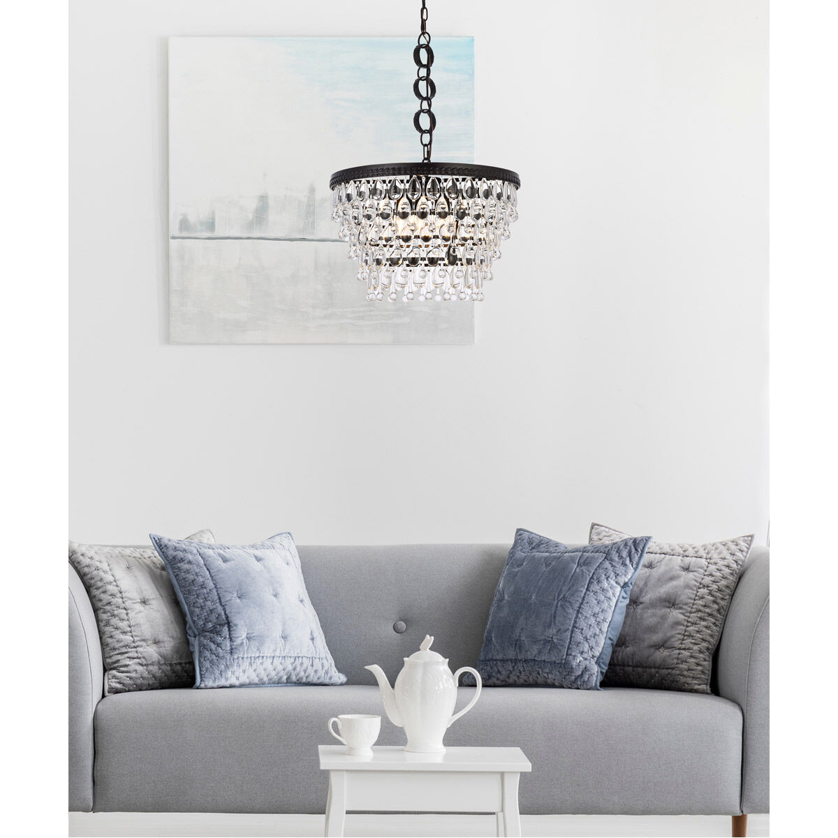 Nordic 5 Light 19 inch Black Pendant Ceiling Light