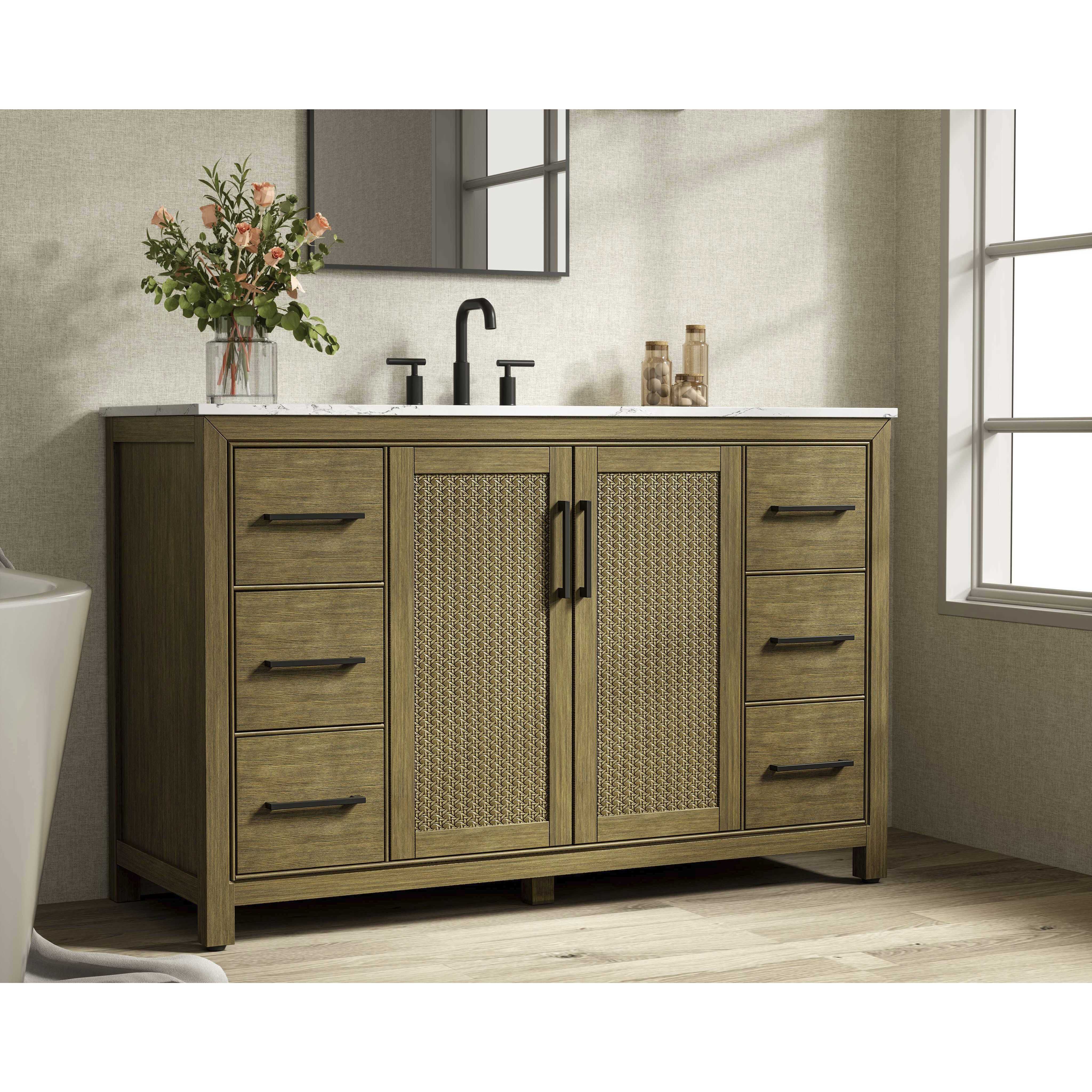 Alina 54 X 34 inch Hazel Oak Bathroom Vanity Cabinet