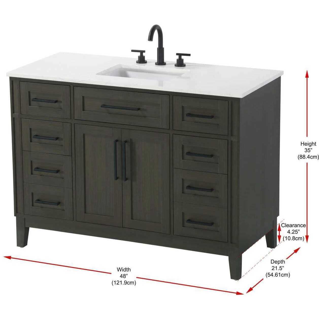Virginia 48 X 35 inch Mocha Brown Bathroom Vanity Cabinet