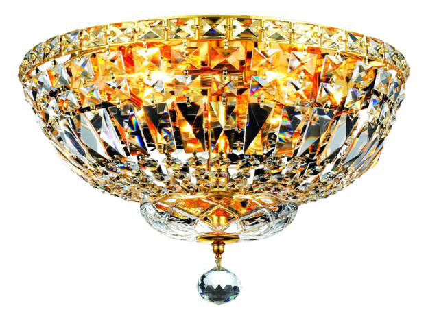 Tranquil 4 Light 14 inch Gold Flush Mount Ceiling Light in Royal Cut