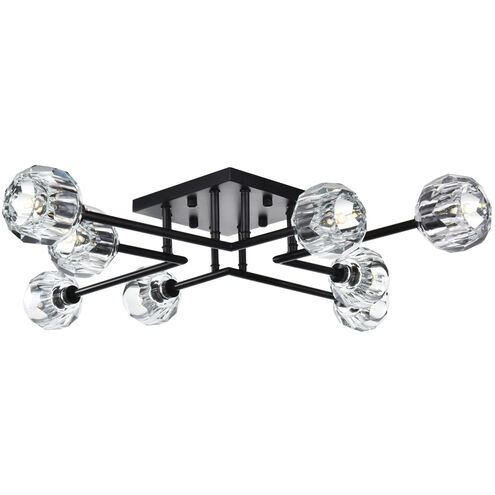 Eren 8 Light 31 inch Black Flush Mount Ceiling Light