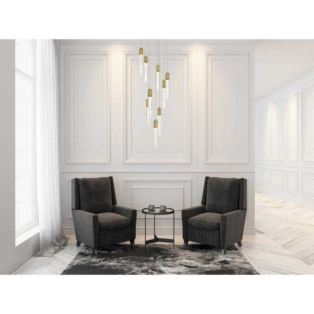 Aurora 9 Light 24 inch Satin Gold Chandelier Ceiling Light