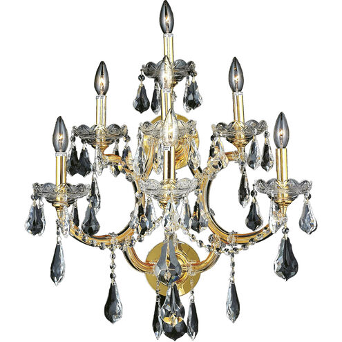 Maria Theresa 7 Light 22 inch Gold Wall Sconce Wall Light in Clear, Royal Cut
