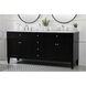 Park Avenue 72 X 21.5 X 35 inch Black Vanity Sink Set