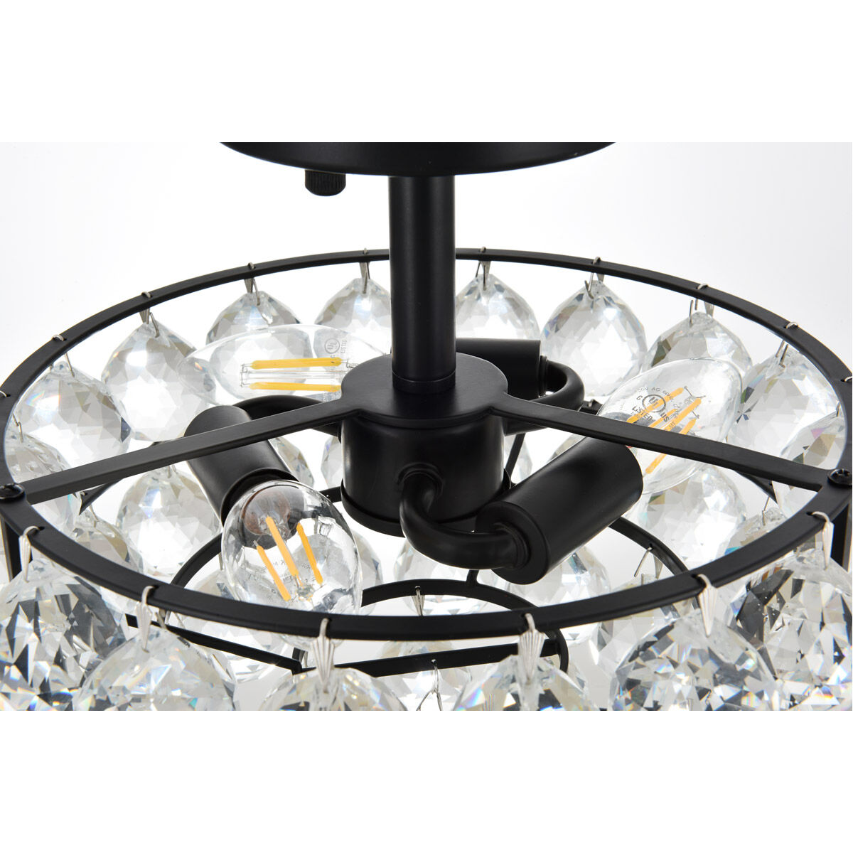 Savannah 3 Light 12 inch Black Flush Mount Ceiling Light
