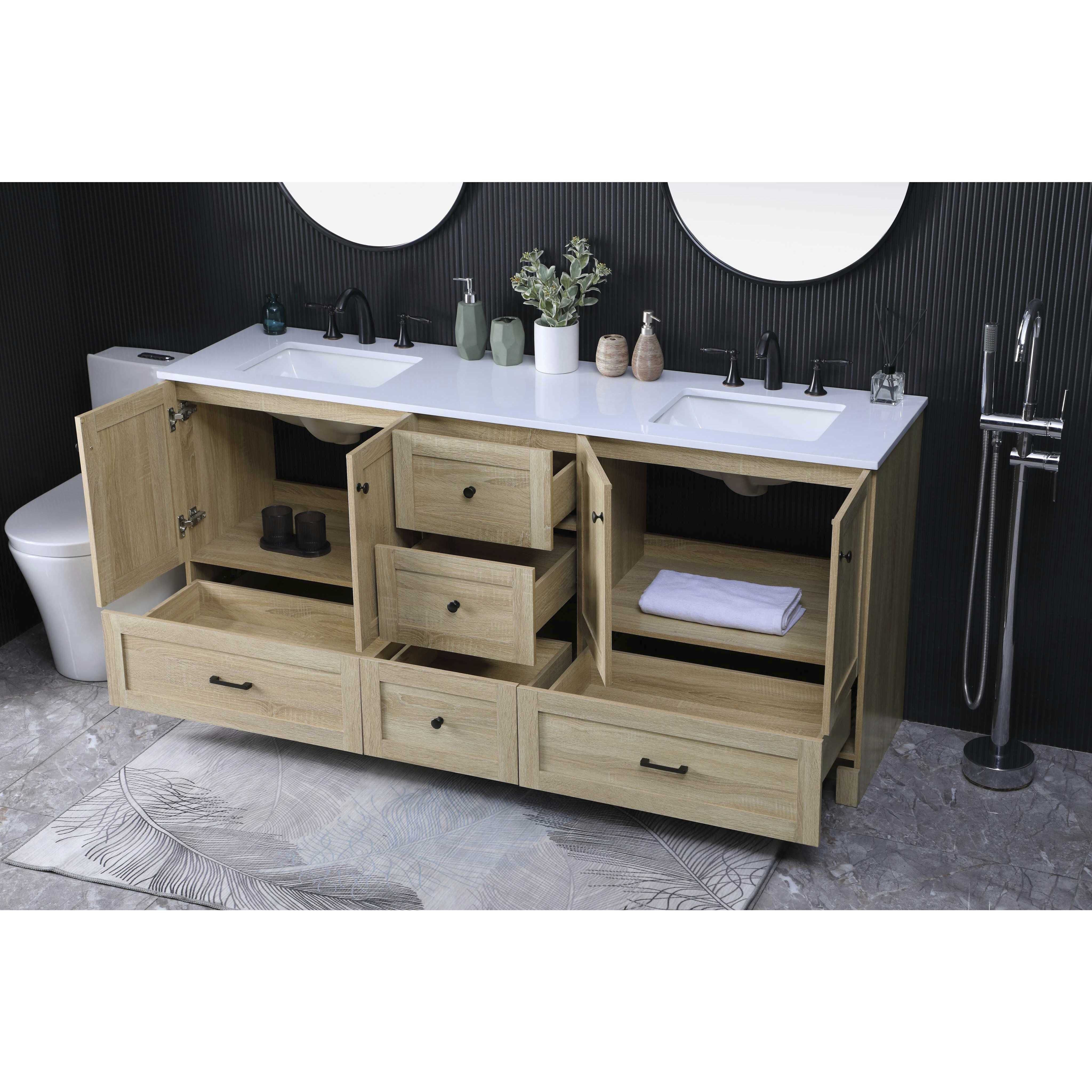 Soma 72 X 34 inch Mango Wood Bathroom Vanity Cabinet