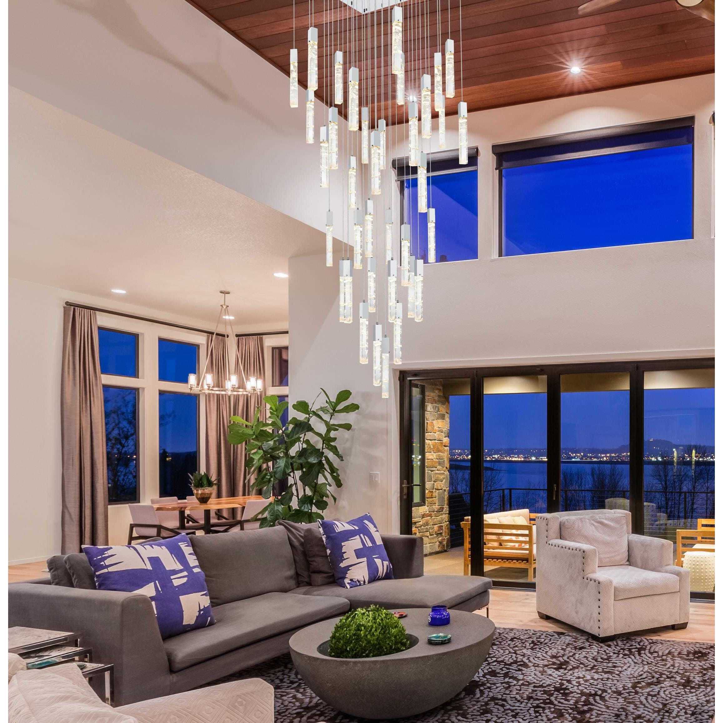 Aurora 36 Light 42 inch Chrome Chandelier Ceiling Light