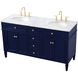 Williams 60 X 35 inch Blue and Brush Gold Vanity Sink Set