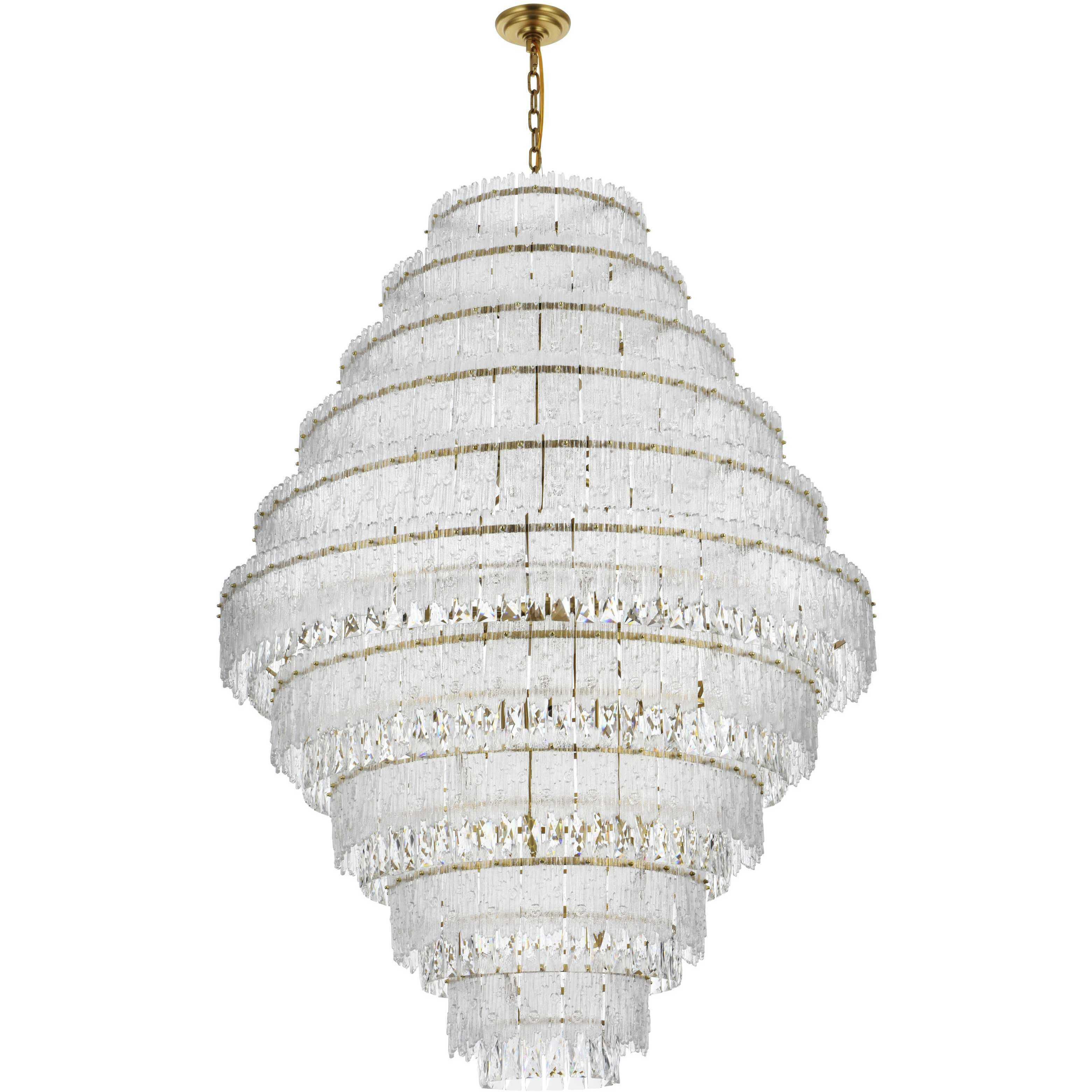 Emilia 33 Light 42 inch Satin Gold Chandelier Ceiling Light
