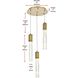 Aurora 3 Light 16 inch Satin Gold Chandelier Ceiling Light