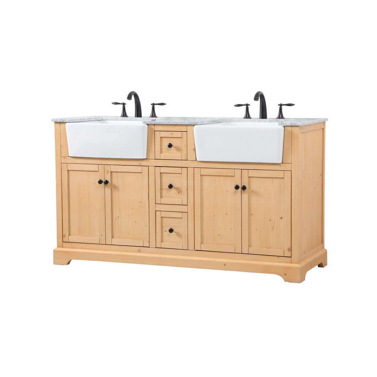 Franklin 60 X 22 X 34.75 inch Natural Wood Bathroom Vanity Cabinet