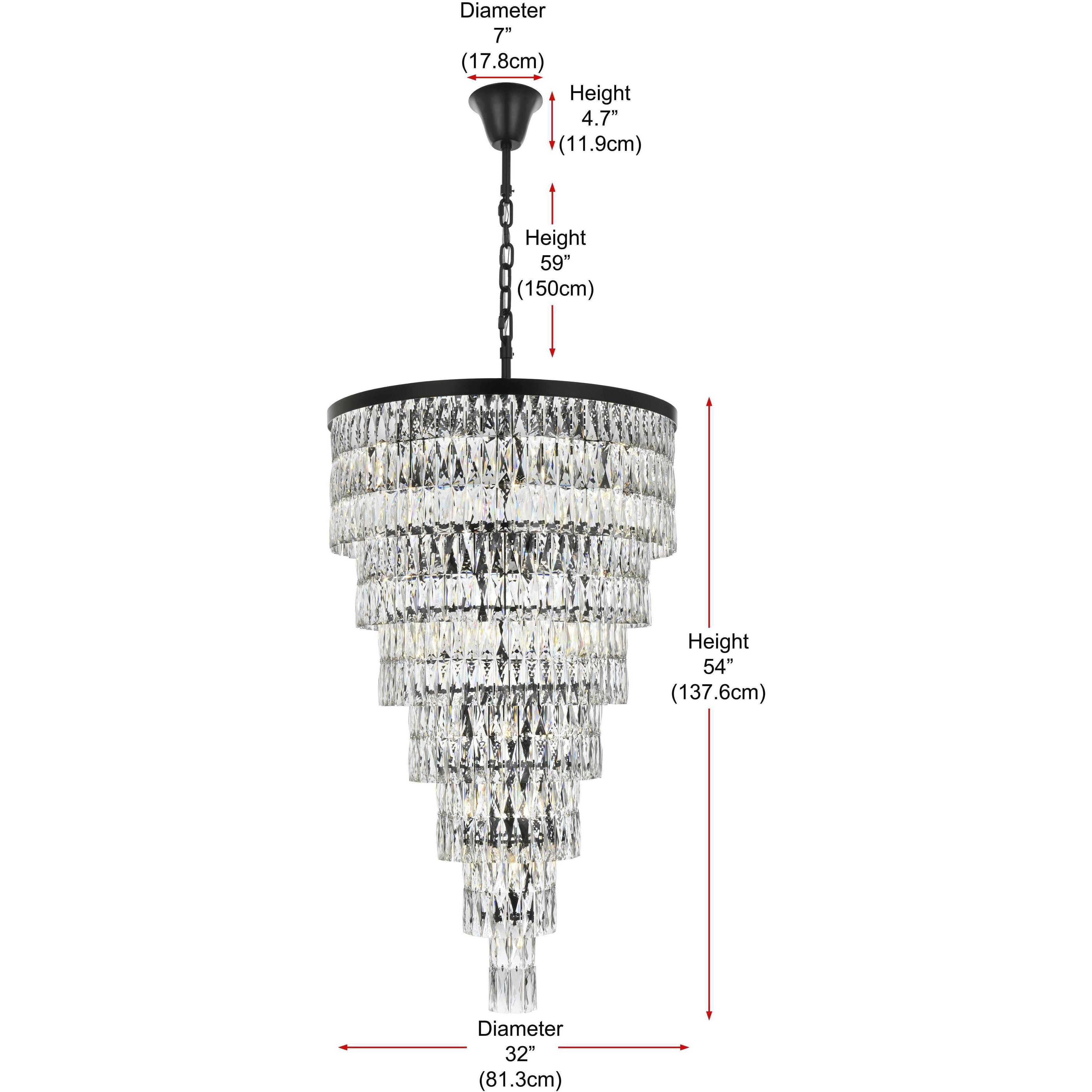 Josephine 41 Light 32 inch Black Chandelier Ceiling Light