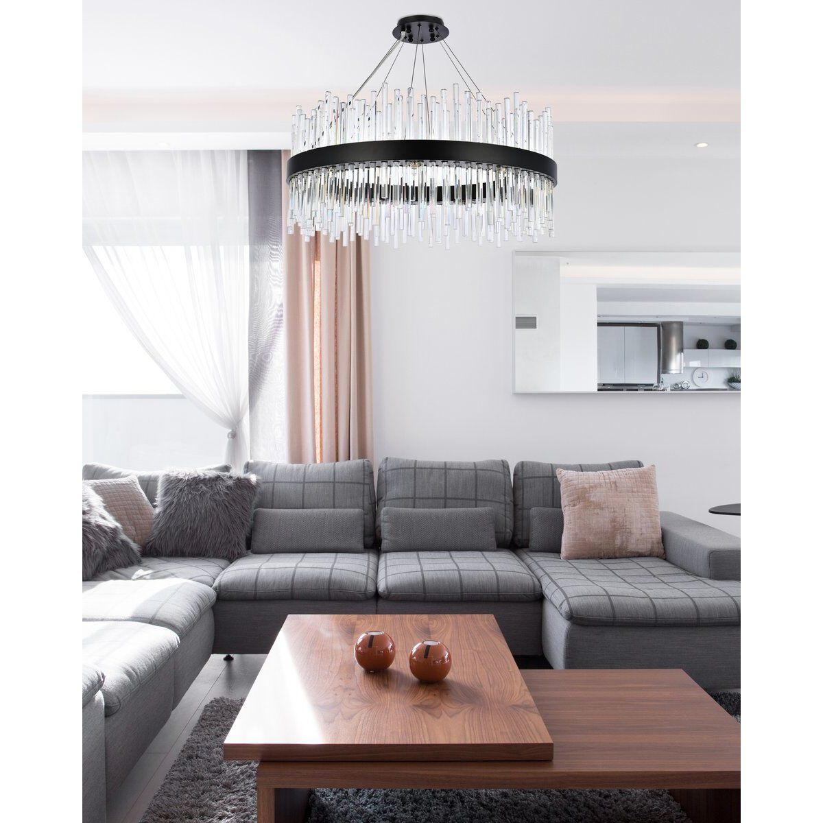 Elegant Lighting 3000D32BK Dallas 18 Light 32 inch Black