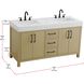 Nathan 60 X 34 inch Honey Brown Bathroom Vanity Cabinet