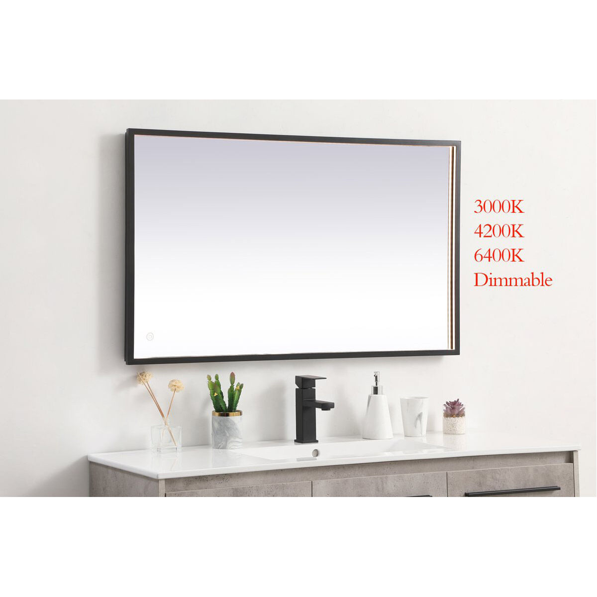 Pier 30 X 24 inch Black LED Mirror