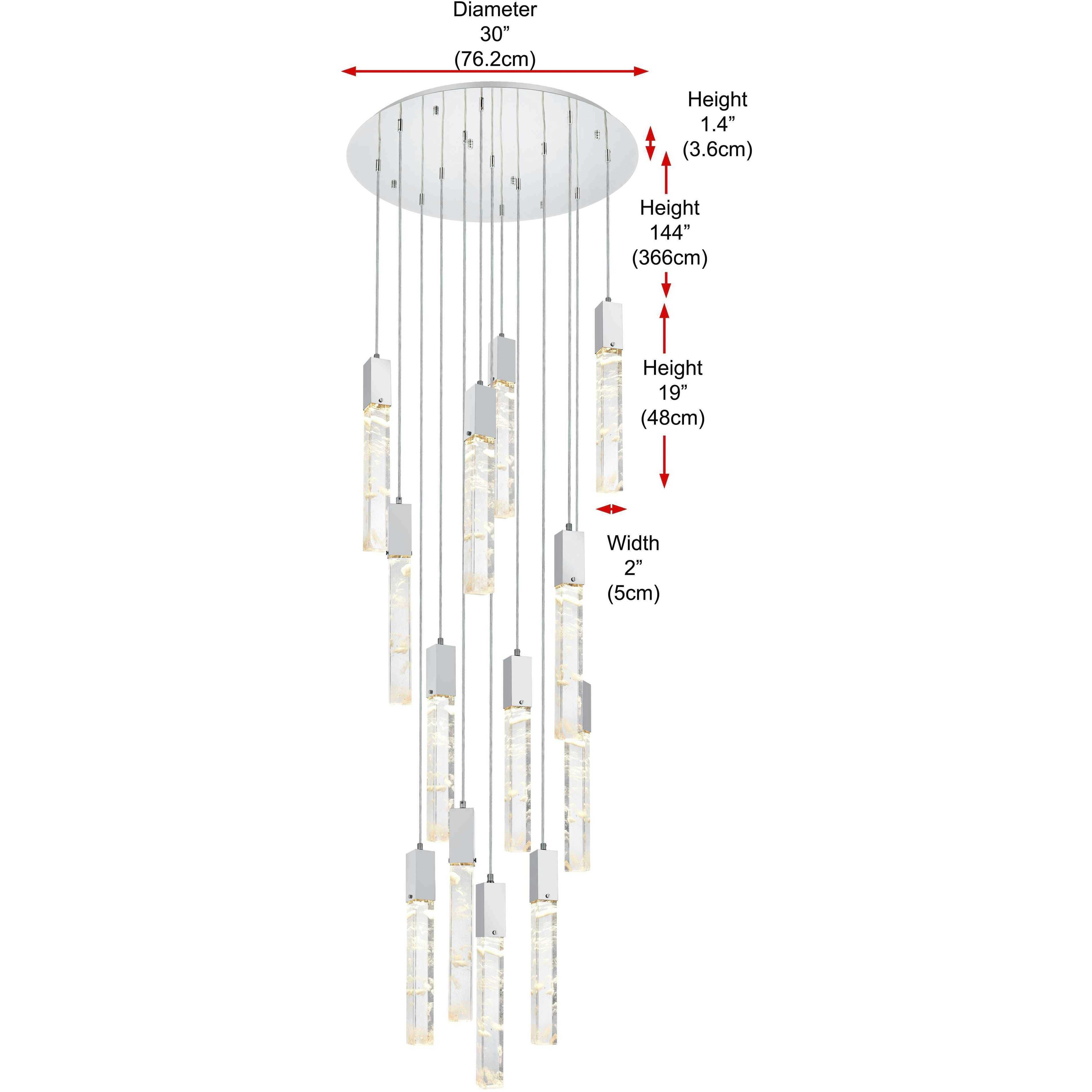 Aurora 13 Light 30 inch Chrome Chandelier Ceiling Light