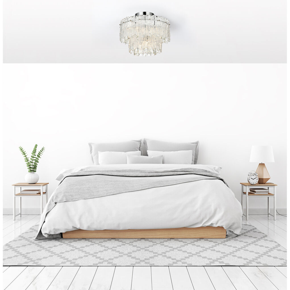 Emilia 4 Light 15 inch Chrome Flush Mount Ceiling Light