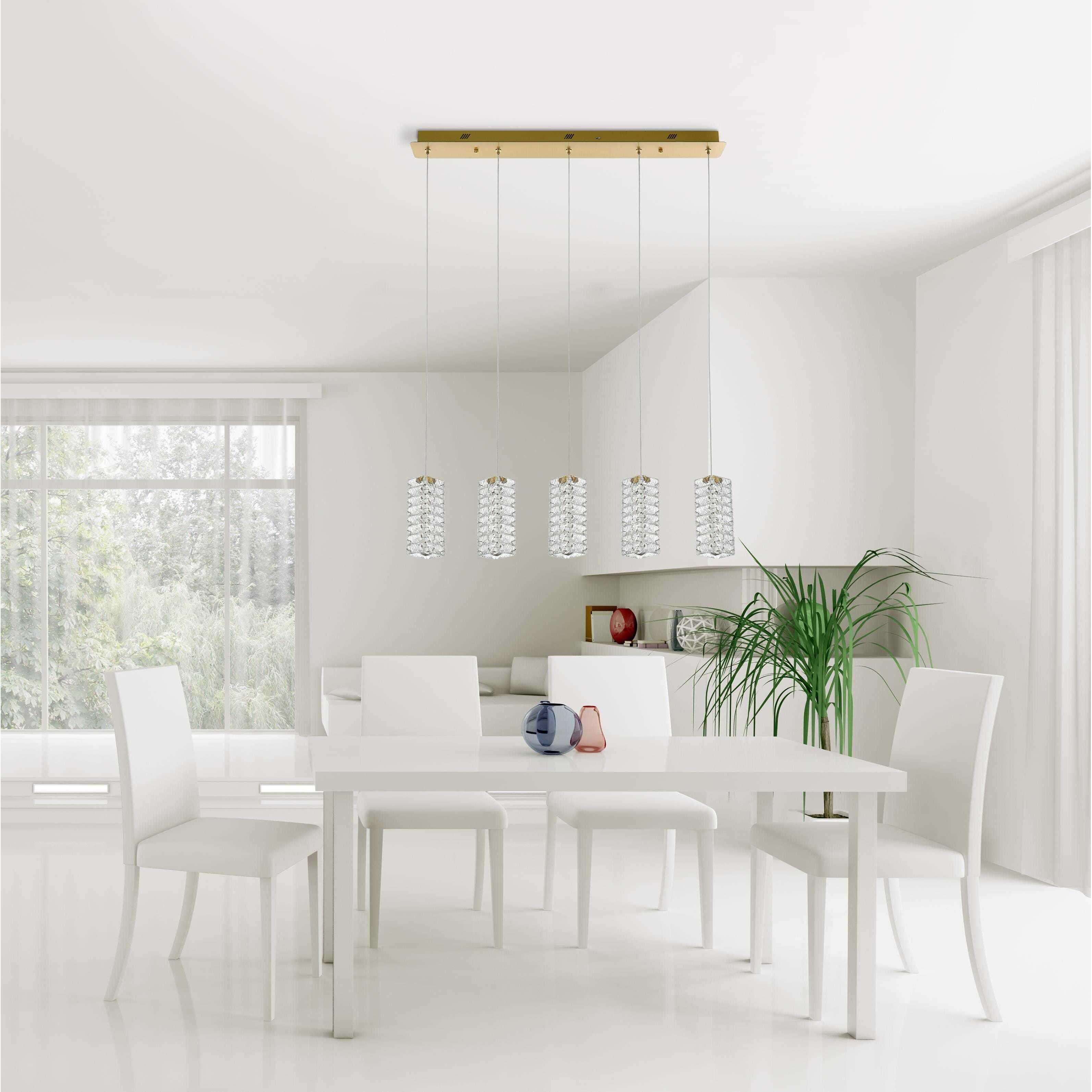 Aston 5 Light 5 inch Satin Gold Pendant Ceiling Light