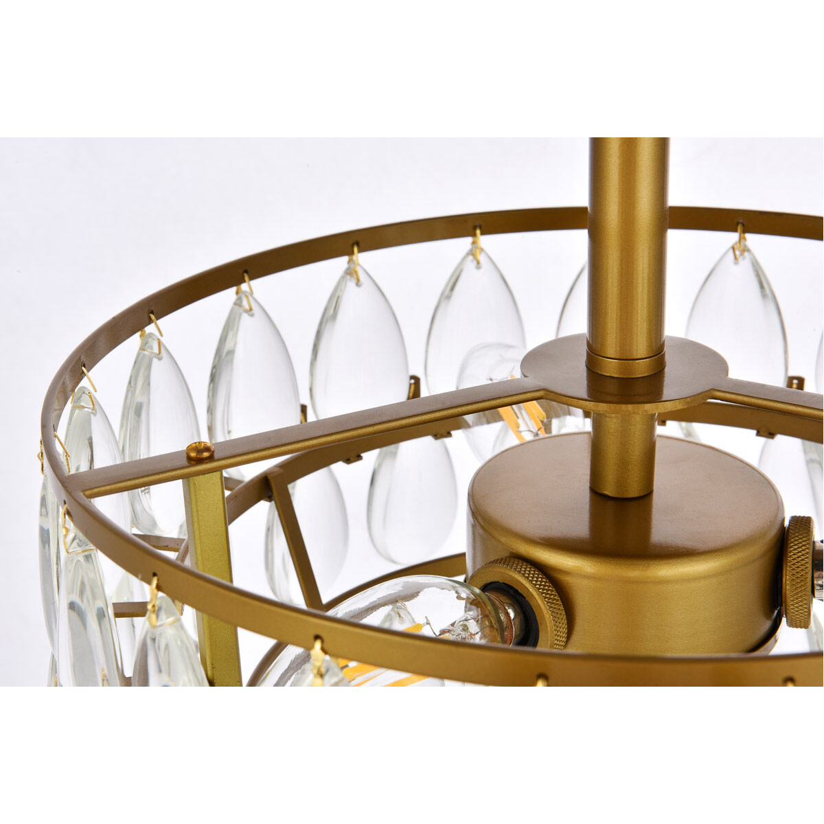Mila 3 Light 12 inch Brass Flush Mount Ceiling Light