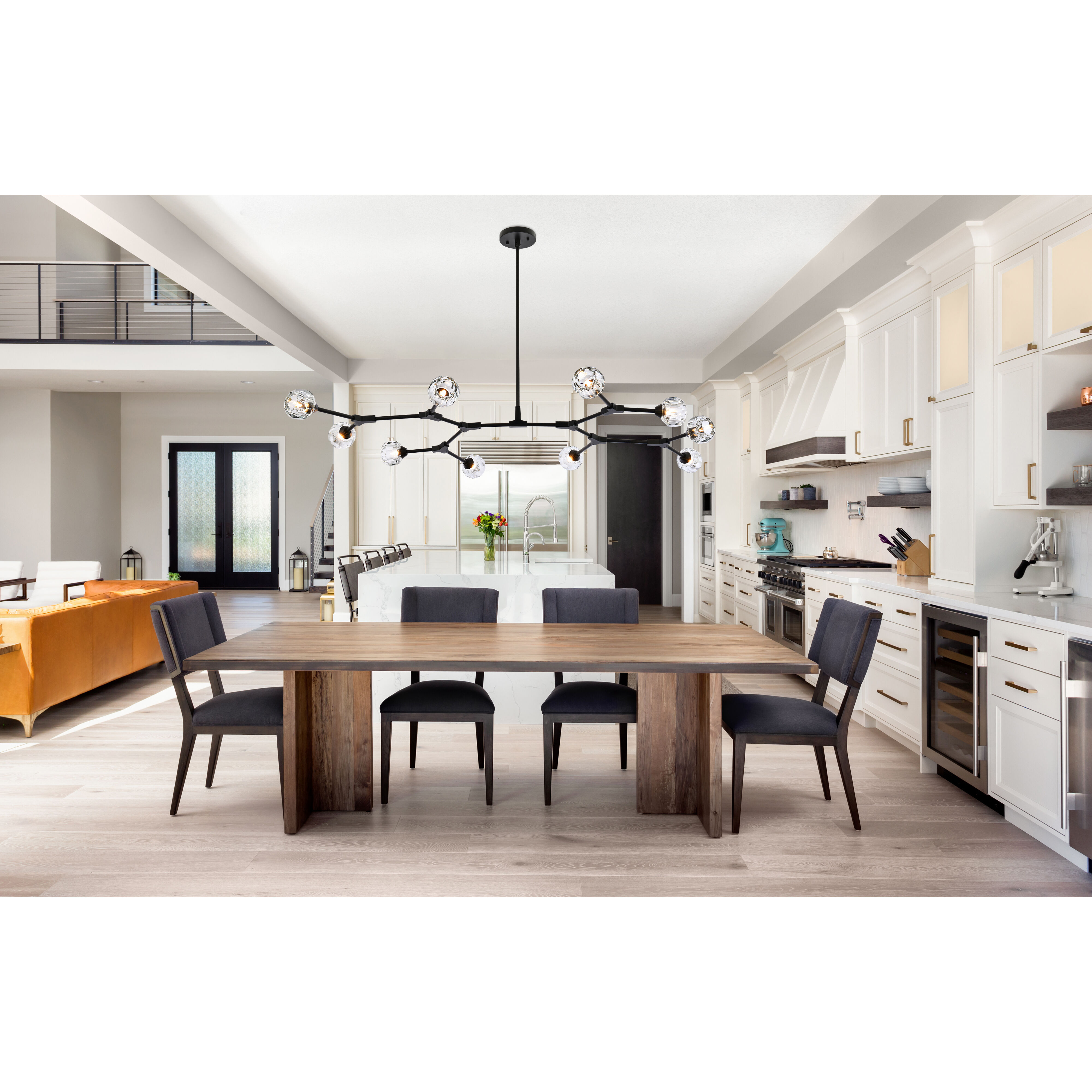 Zayne 10 Light 56 inch Black Pendant Ceiling Light