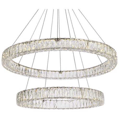 Monroe LED 36 inch Chrome Chandelier Ceiling Light