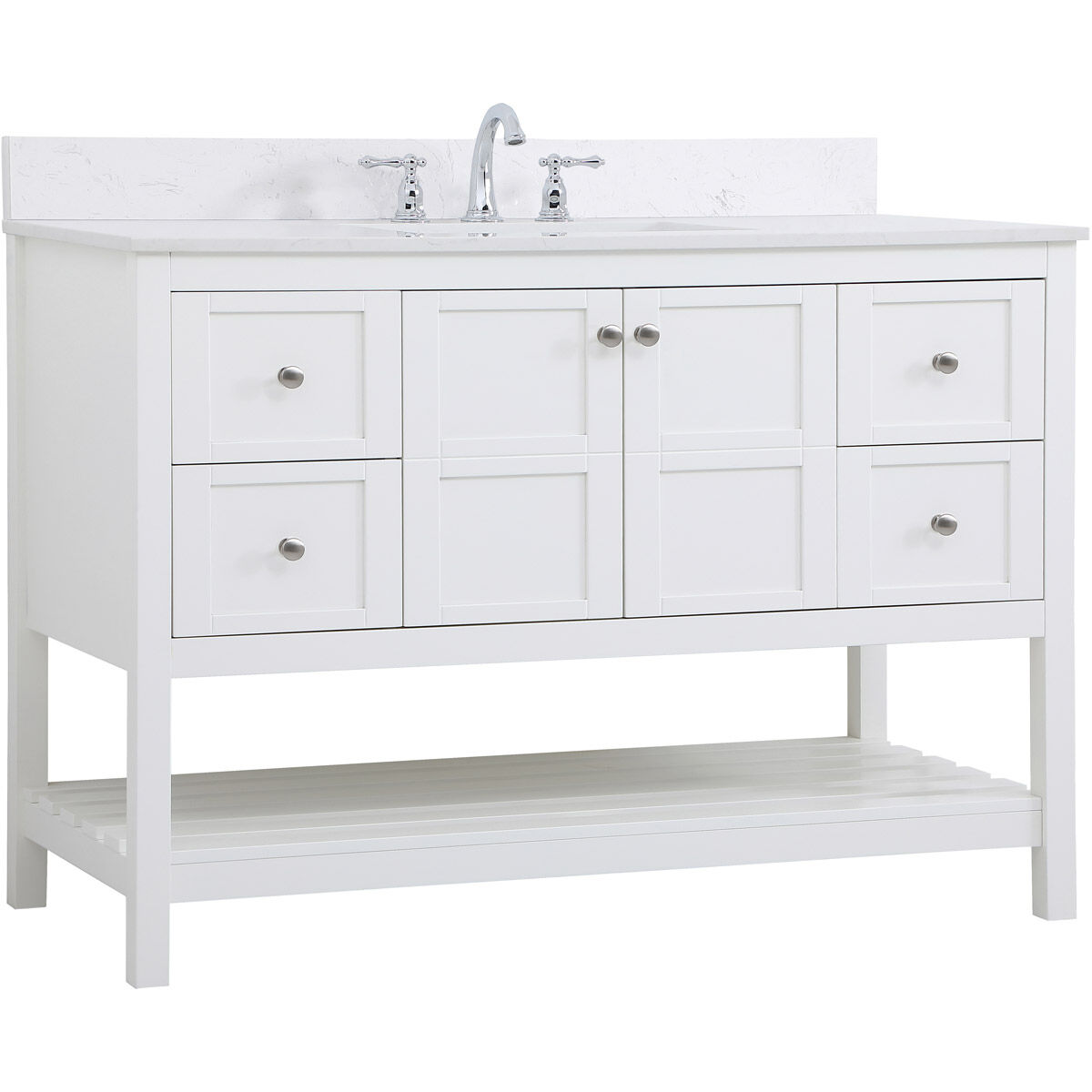Theo 48 X 22 X 34 inch White Vanity Sink Set