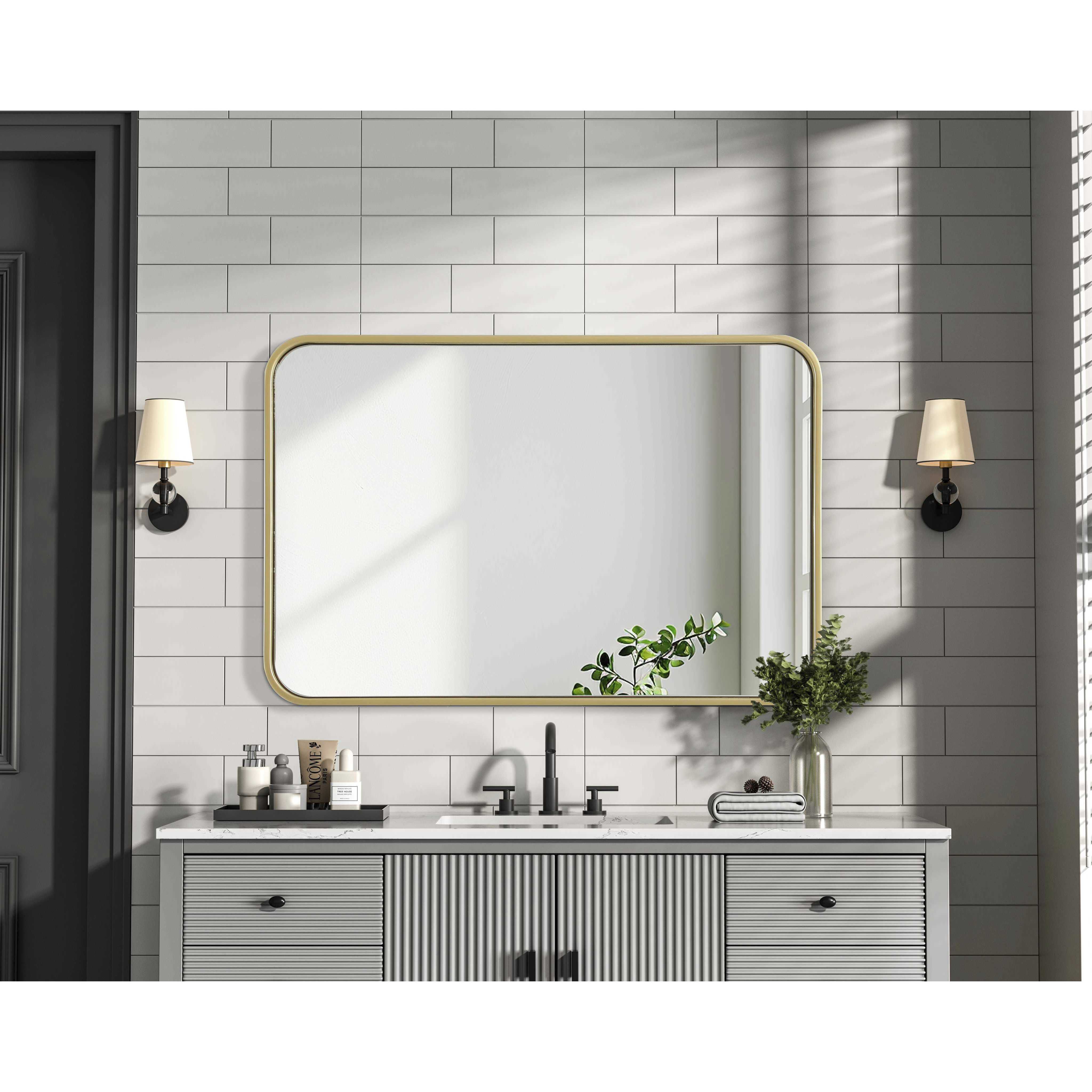 Remy 30 X 20 inch Brass Mirror