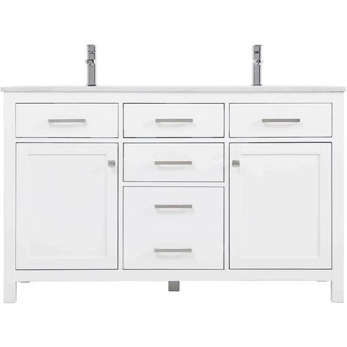 Lewis 54 X 22 X 34 inch White Vanity Sink Set