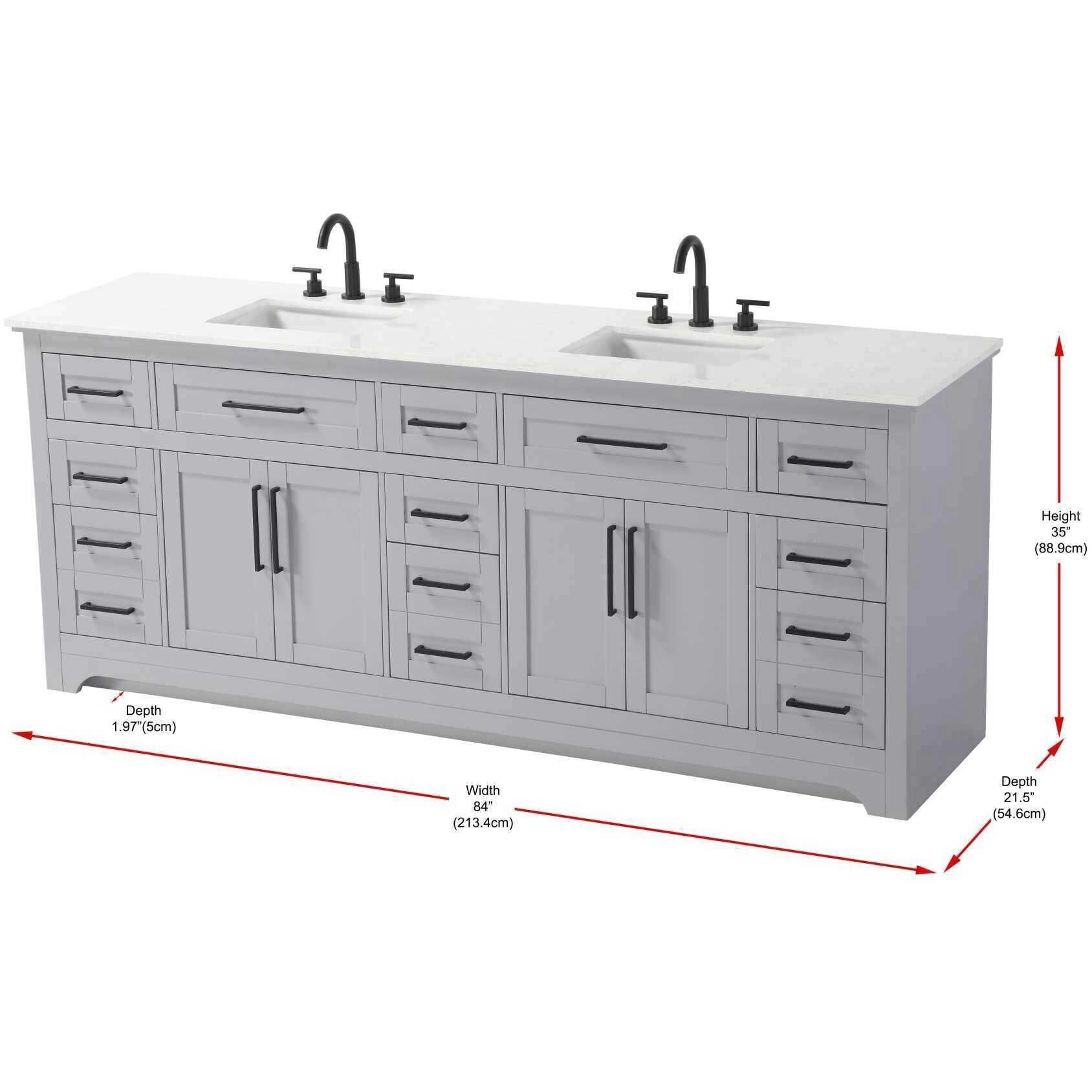 Remington 84 X 35 inch Grey Bathroom Vanity Cabinet