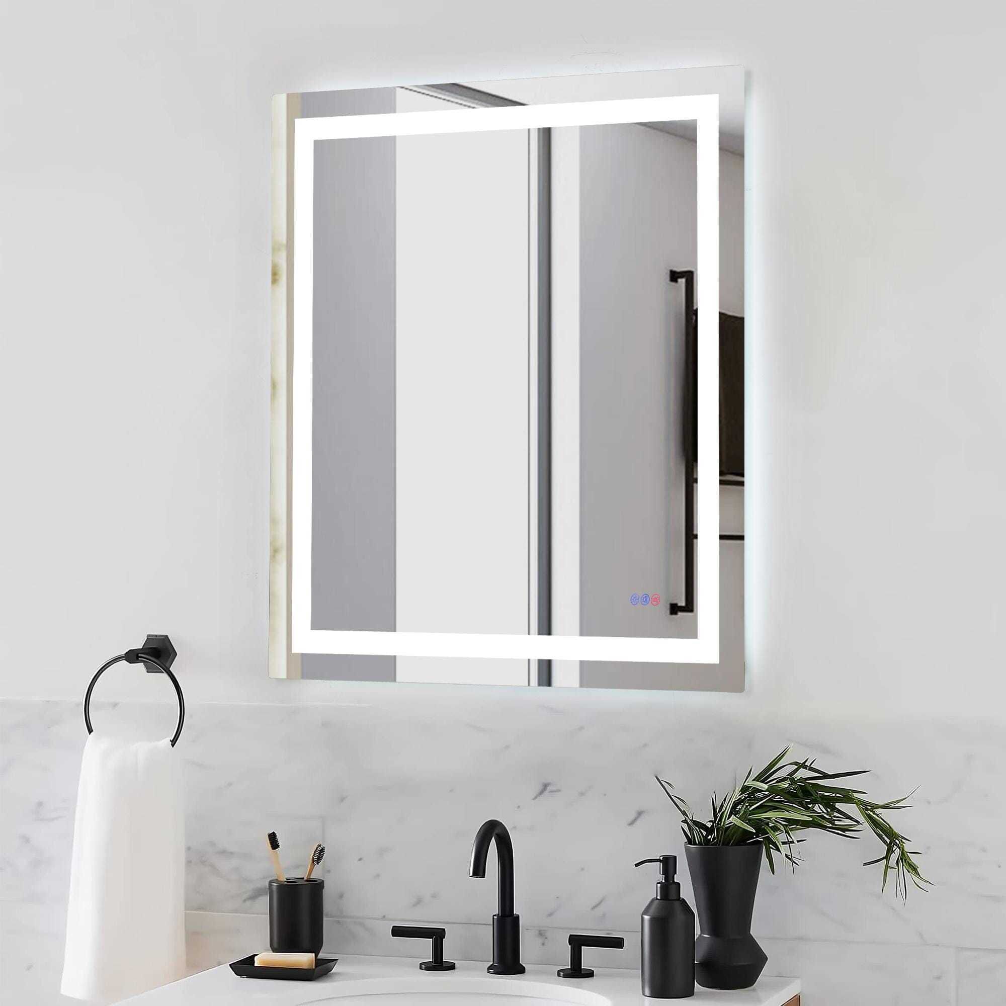 Riven 40 X 36 inch White LED Mirror