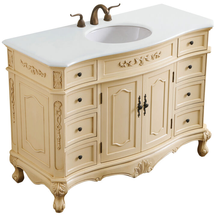 Danville 48 X 21 X 36 inch Light Antique Beige Vanity Sink Set