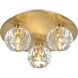 Graham 3 Light 12 inch Gold Flush Mount Ceiling Light