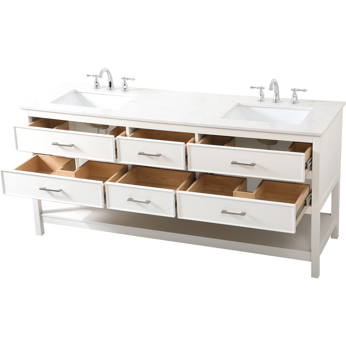 Sinclaire 72 X 22 X 34 inch White Vanity Sink Set