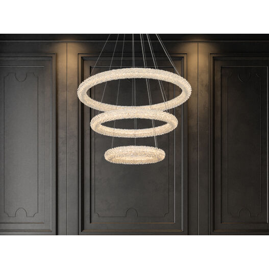 Bowen 3 Light 32 inch Satin Gold Chandelier Ceiling Light