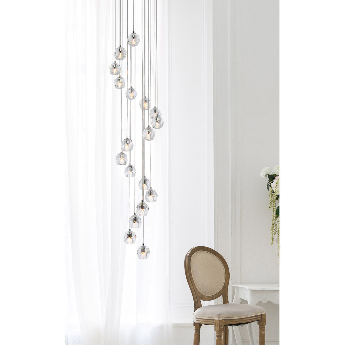 Eren 18 Light 15 inch Chrome Pendant Ceiling Light