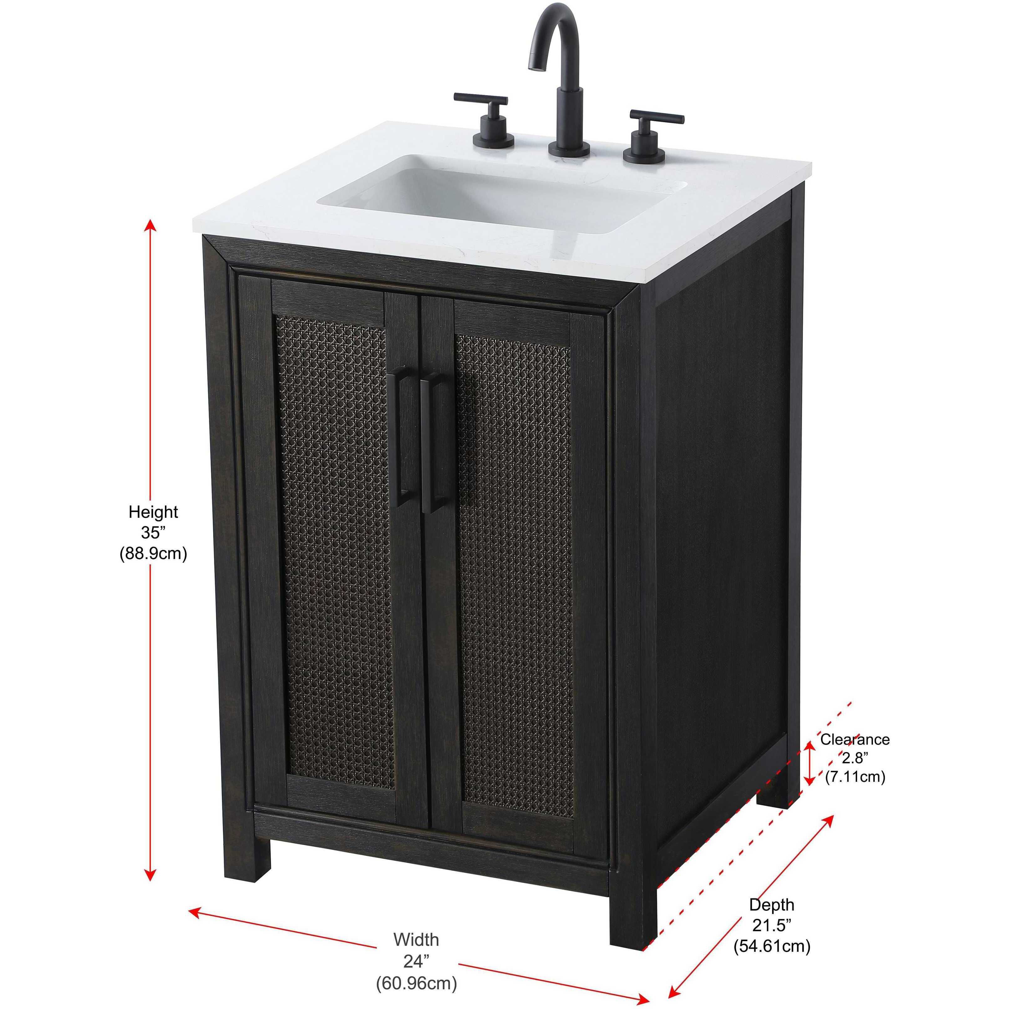 Alina 24 X 35 inch Chocolate Oak Bathroom Vanity Cabinet