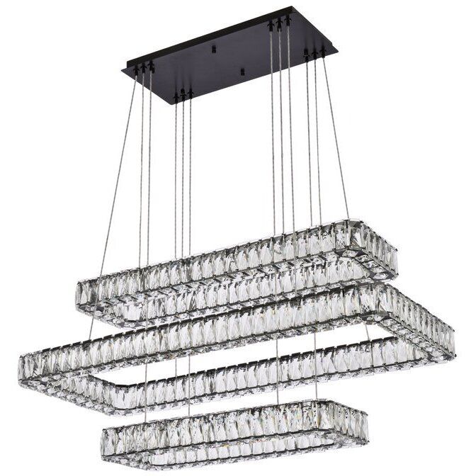 Monroe 3 Light 42 inch Black Pendant Ceiling Light