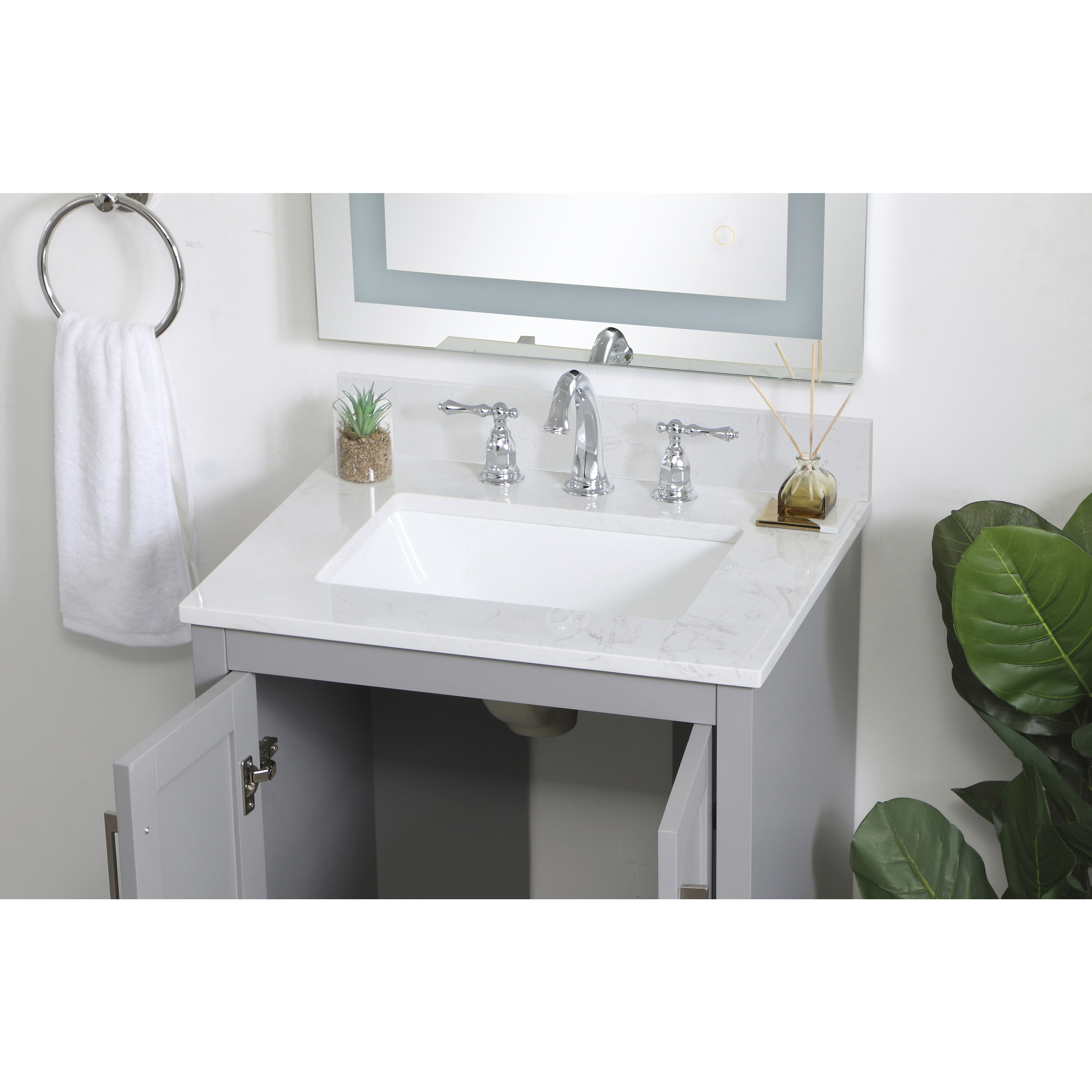 Backsplash 24 X 1 X 4 inch Calacatta White Bathroom Vanity Backsplash 