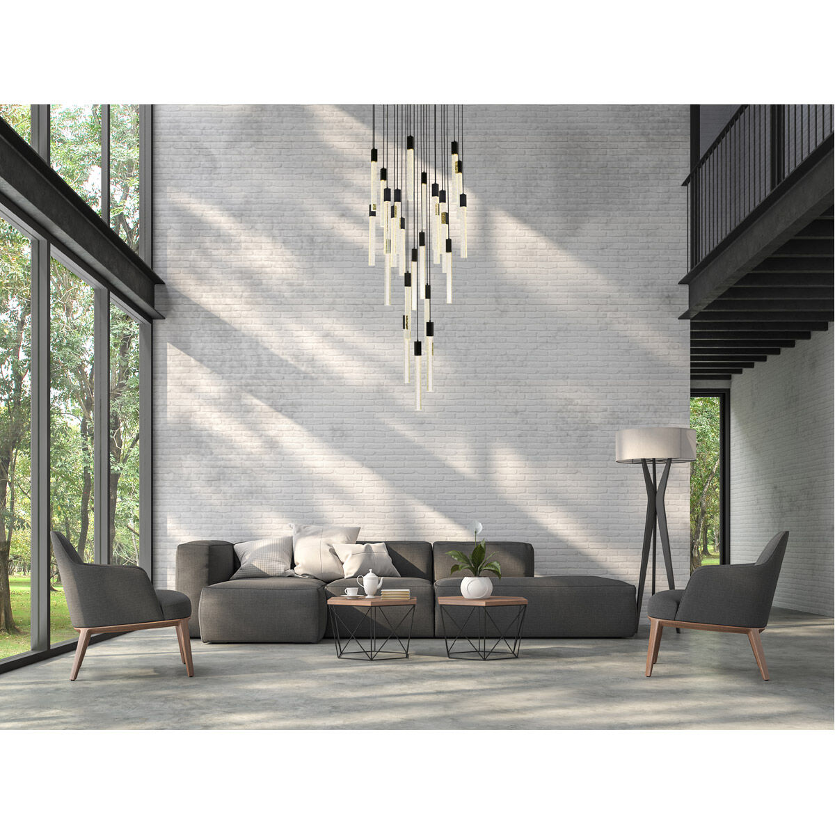 Weston 25 Light 42 inch Black Pendant Ceiling Light