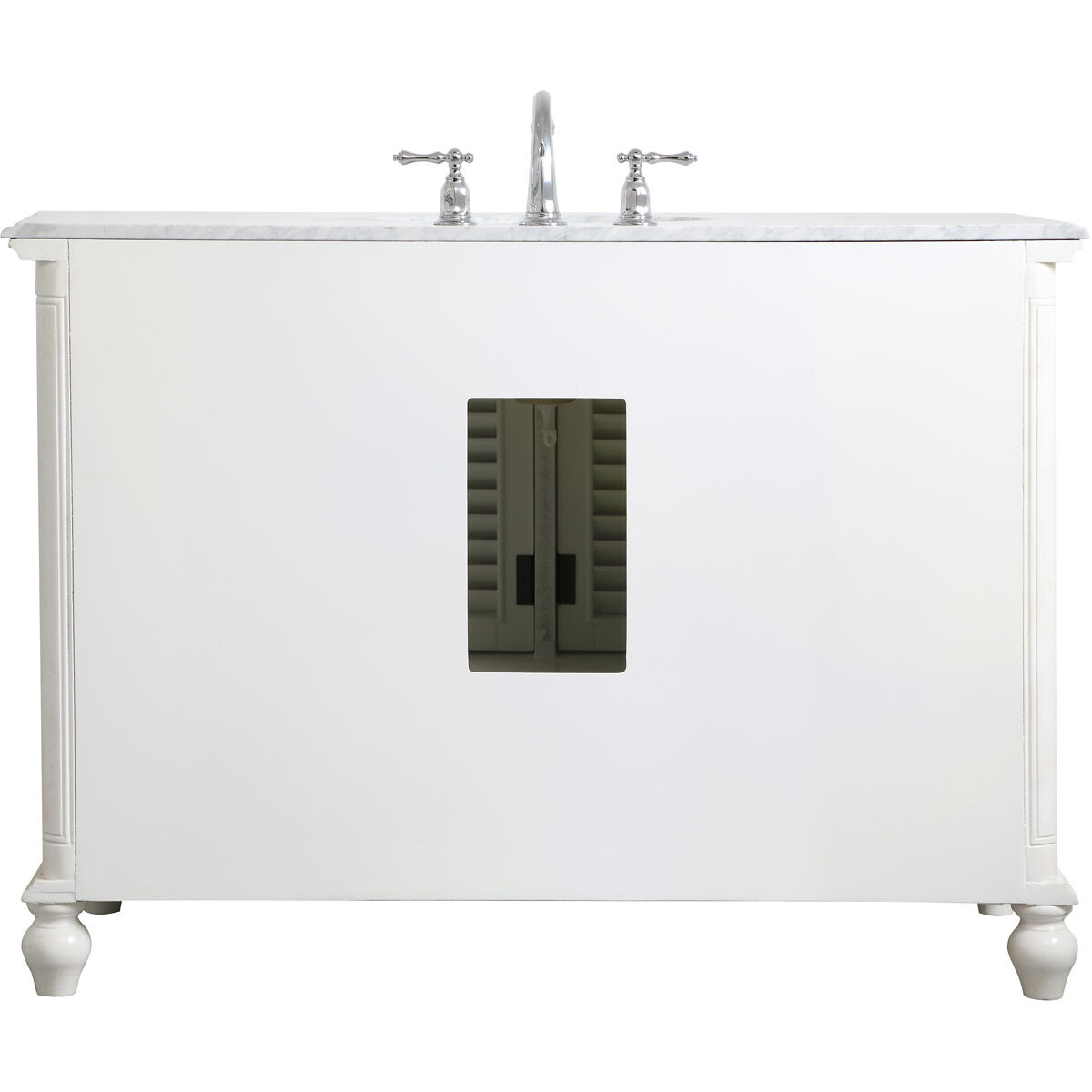 Rhodes 48 X 48 X 35 inch Antique White and Brushed Nickel Vanity Sink Set