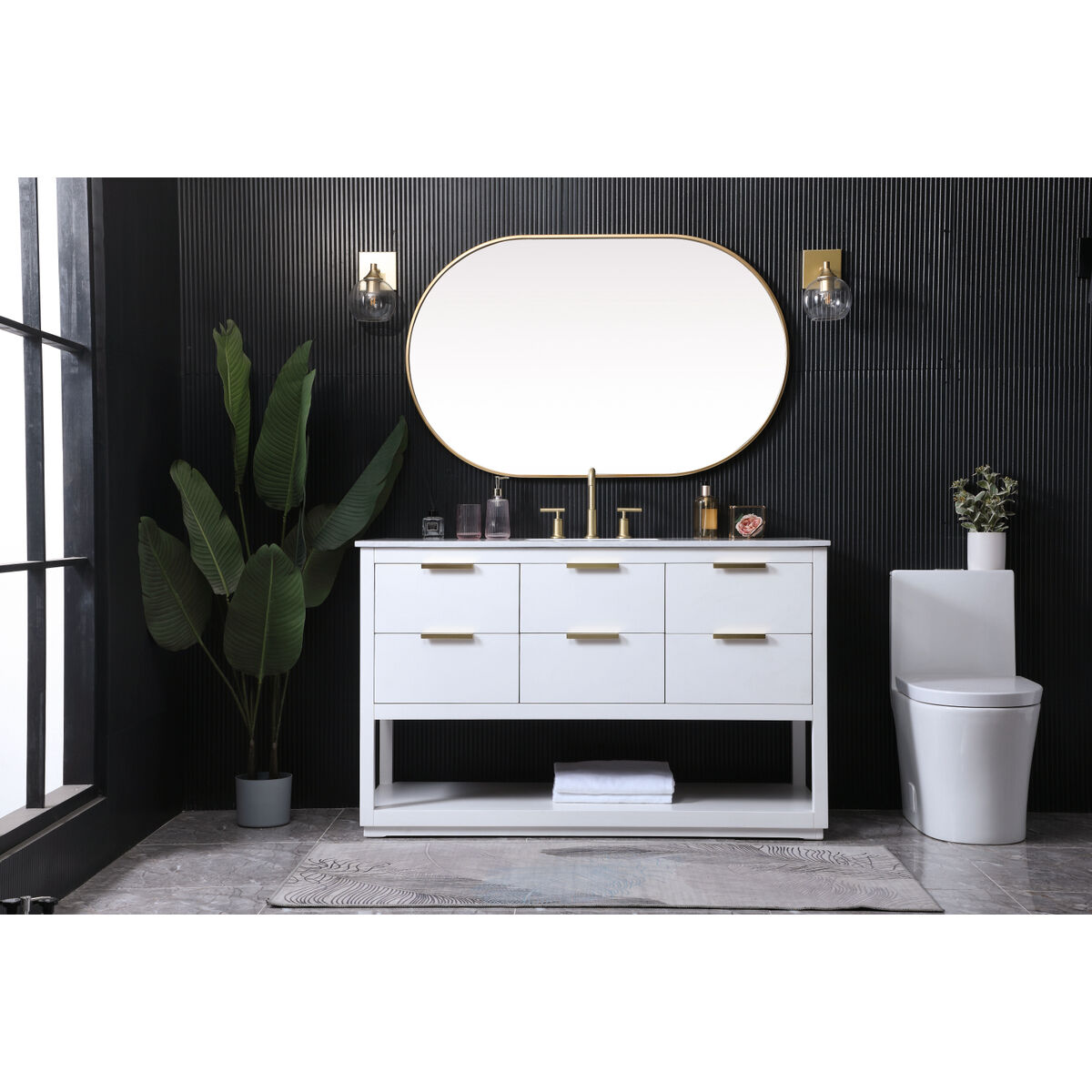 Larkin 54 X 22 X 34 inch White Vanity Sink Set